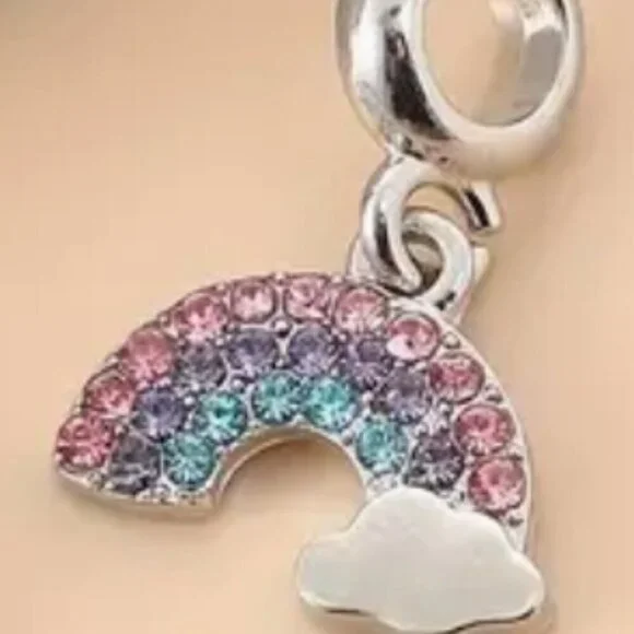 Colorful Rainbow Bling Silverplated Fashion charm - Picture 2 of 2